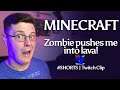 Minecraft Zombie pushes me into lava #Shorts