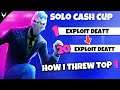 HOW I THREW FIRST IN THE SOLO CASH CUP😢