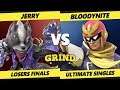 The Grind 119 Online Losers Finals - Bloodynite (Falcon, Ganondorf) Vs. Jerry (Wolf) Smash Ultimate