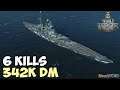 World of WarShips | Grosser Kurfürst | 6 KILLS | 342K Damage - Replay Gameplay 4K 60 fps