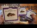 Unboxing See's Candies Awesome Walnut Square Bars 8 Bar Box