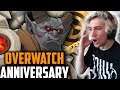 XQC OPENS AND REVIEWS *NEW* OVERWATCH ANNIVERSARY SKINS | xQcOW