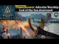 AC Odyssey Level 75  Flamethrower Adrestia Warships destroyed  God of the Sea in Greece PS4