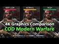 Call of Duty Modern Warfare Graphics Comparison – 3 settings + RTX on/off | PC | 4K UHD