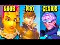 Noob VS Pro VS Genius Players! - Overwatch