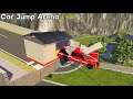 Epic High Speed Jump Through Metal Shed - BeamNG drive Car Jump Arena