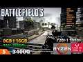 Battlefield 3  | Ryzen 5 3400G | Gráficos Vega 11 | 8 GB (Single) y 16 GB (Dual) 2666MHz
