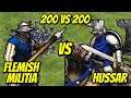 200 FLEMISH MILITIA vs 200 HUSSARS | AoE II: Definitive Edition