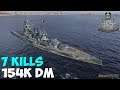 World of WarShips | Nagato | 7 KILLS | 154K Damage - Replay Gameplay 4K 60 fps