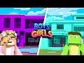 BOYS -vs- GIRL HOUSE CHALLENGE! w/TinyTurtle & LittleKelly | Minecraft Bro -v- Sis
