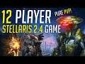 12 Player PVP Stellaris HUGE Fleets! - NO AI - Lithoids Gameplay!