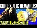 Destiny 2. XUR EXOTIC LOOT!/ANNUAL PASS EXOTIC! Exotic Random Rolls, Location & Bounty. August 16