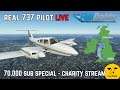 Real 737 Pilot LIVE | England to Scotland in 7 sectors! | 70,000 SUB Charity Stream | MSFS