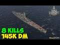 World of WarShips | Venezia | 8 KILLS | 145K Damage - Replay Gameplay 4K 60 fps
