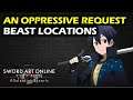 An Oppressive Request: Beast Locations | Lockiss Rocks | Sword Art Online Alicization Lycoris