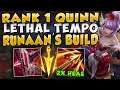 RANK 1 QUINN ABUSING *NEW* BROKEN RUNAAN'S LETHAL TEMPO BUILD (BEAST MODE) - League of Legends