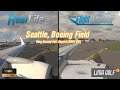 Taxi & Takeoff Seattle, Boeing Field (KBFI) | MS Flight Simulator 2020 vs Real Life | Wing view [HD]