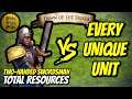 TWO-HANDED SWORDSMAN (Bulgarians) vs EVERY UNIQUE UNIT (Total Resources) | AoE II: DE