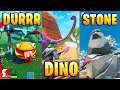 Visit Drift Painted Durrr Burger Head, Dinosaur and Stone Head Statue (Fortnite Season 10)