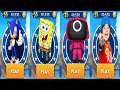 Sonic Dash vs SpongeBob Run vs Squid Game Run vs Tag With Ryan Gameplay
