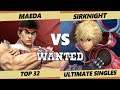 Wanted S4 C2 Top 32 - Maeda (Ryu, Ken) Vs. Sirknight (Shulk) SSBU Ultimate Tournament
