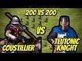 200 ELITE COUSTILLIER vs 200 ELITE TEUTONIC KNIGHTS | AoE II: Definitive Edition