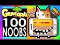 100 NOOBS in 1 WORLD in GROWTOPIA!