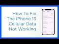 How To Fix The iPhone 13 Cellular Data Not Working Issue (iOS 15)