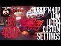 RX 480 on NFS Payback! Low-Ultra-Custom Settings 1080p, 1440p FPS Benchmark Test!
