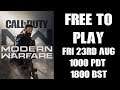 COD Modern Warfare Is FREE TO PLAY From 23rd Aug 2019 (2v2 PS4 Alpha)