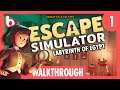 ESCAPE SIMULATOR: Labyrinth of Egypt + All Tokens | Part 1 Walkthrough | A fun escape room game.