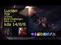Lucian Top vs Gragas - EUW Challenger 14/0/8 Patch 11.14 Gameplay