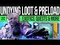 Destiny 2 | HUGE NEWS UPDATE! PreLoad LIVE, Undying Unlocks, Vendor Updates, New Quests & Weapons!