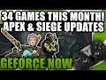 Geforce NOW News - 34 New Games, 9 Day & Date Releases, Apex & Siege!