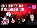 Coder un inventaire de RPG (Cours de programmation de jeux vidéo intermédiaire gratuit)
