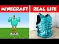 DIAMOND CHESTPLATE IN REAL LIFE! Minecraft vs Real Life animation CHALLENGE