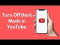 How to Turn Off Dark Mode in YouTube Android & iPhone (2021)