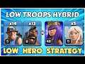 Best Ground Attack Strategy Th12! Perfect TH12 Low Hero Attack Strategy!Hog-Miner Attack HYBRID Th12