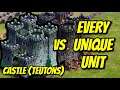 CASTLE (Teutons) vs EVERY UNIQUE UNIT | AoE II: Definitive Edition