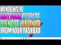 How To Add A Power Option Shortcut To Windows 10 Taskbar | Shutdown, Restart, Sign Out, Hibernate