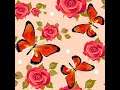 Tap Color Lite - Three Orange Butterflies And The Red Rose Flowers Pics