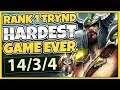 #1 TRYNDAMERE WORLD HARDEST GAME EVER *IN CHALLENGER* FT. SOLORENEKTONONLY - League of Legends