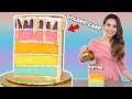 How To Make A Rainbow GOLDEN DRIP CAKE! - Nerdy Nummies