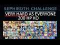 Beating VERY HARD Sephiroth as every character without off-screen KOs. Sephiroth challenge.