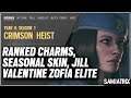 Ranked Charms, Seasonal Weapon Skin, Jill Valentine ZOFIA Elite - Operation Crimson Heist
