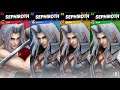 4 PLAYER SEPHIROTH 3 | Super Smash Bros Ultimate (All Same Character)