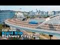 First Person Highway City Tour | Rapid Ride Bus: Airport to Port of Dream City | Cities: Skylines