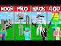 Minecraft: SKELETON HOUSE BUILD CHALLENGE - NOOB vs PRO vs HACKER vs GOD in Minecraft