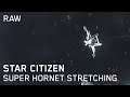 RAW Super Hornet flying around Space Station in Star Citizen Third Person