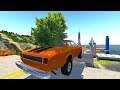 Beamng Drive - Trying to jump over the bridge with car & christmas tree